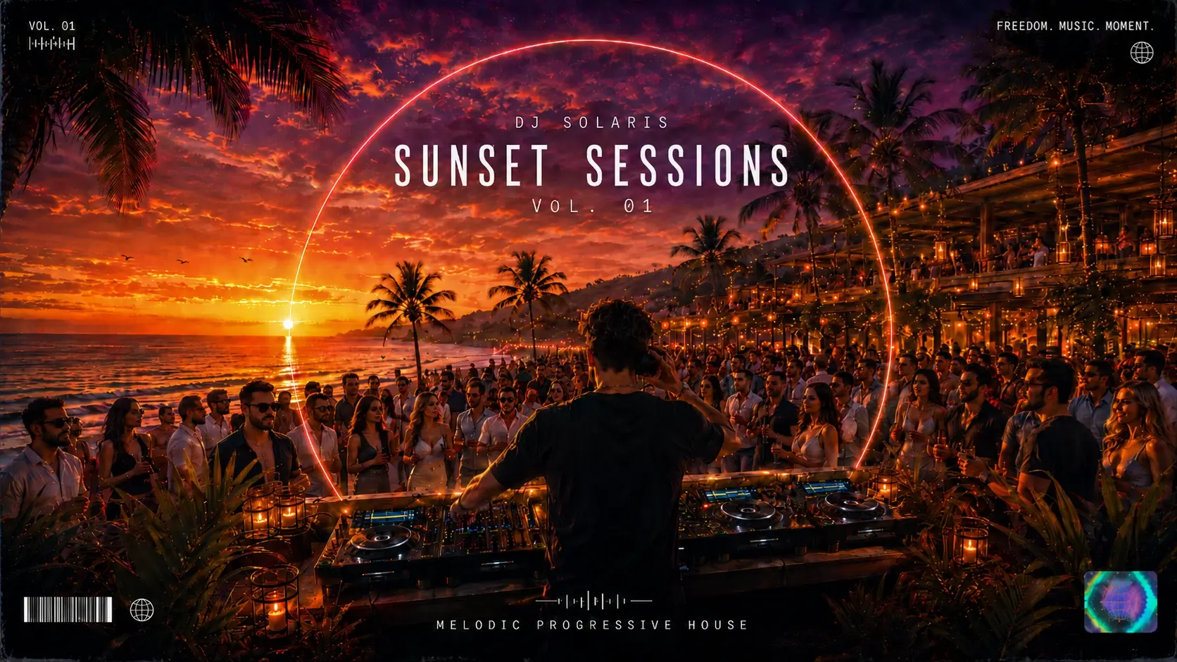 Original festival progressive house track cover created in Neurohelper AI